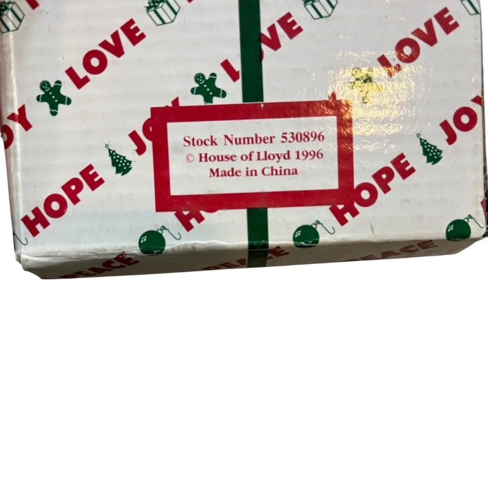 New in Box Vintage House of Lloyd Tis the Season Wooden Ornament‎